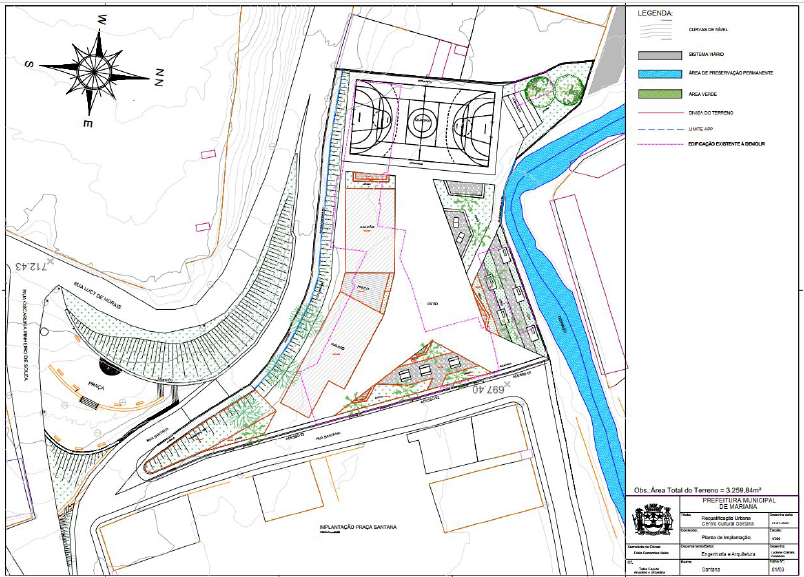 Vista da proposta paisagística do parque urbano na área do Cruzeiro